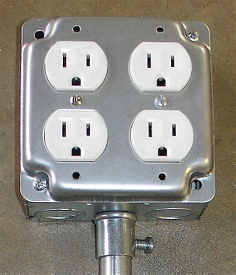 double duplex electrical outlet in metal box|installing 2 gang duplex outlet.